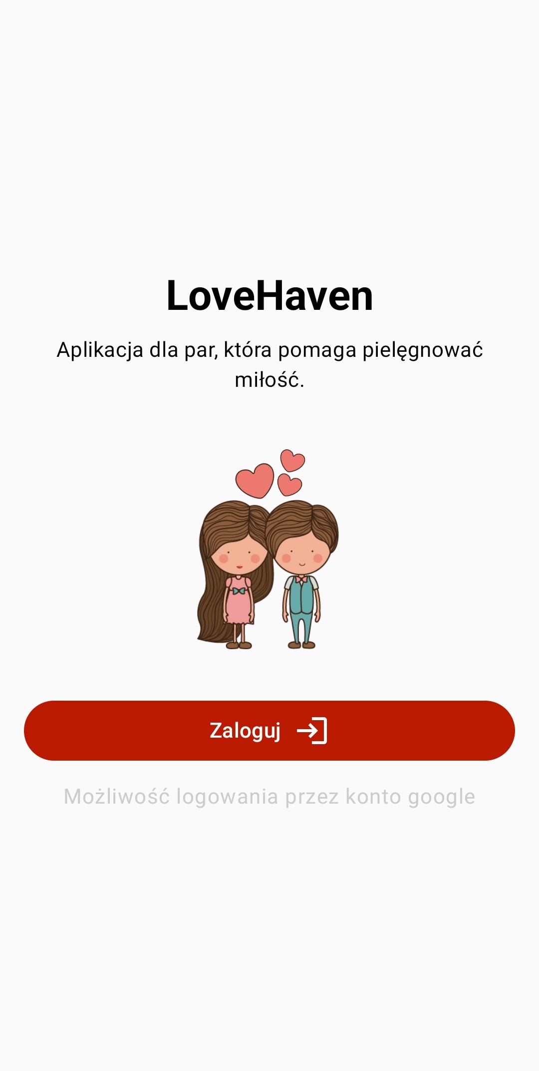 Zrzut ekranu aplikacji LoveHaven