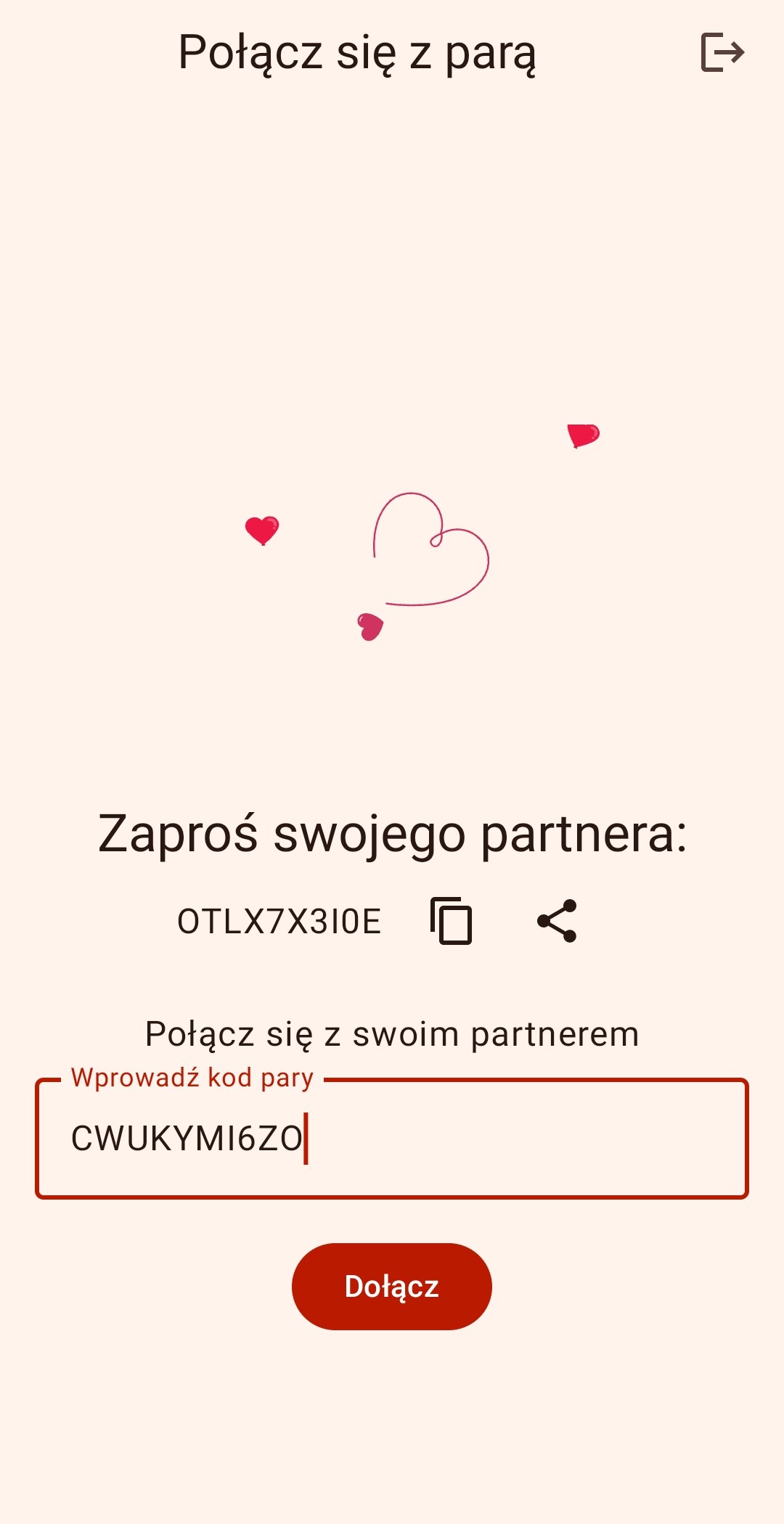 Zrzut ekranu aplikacji LoveHaven