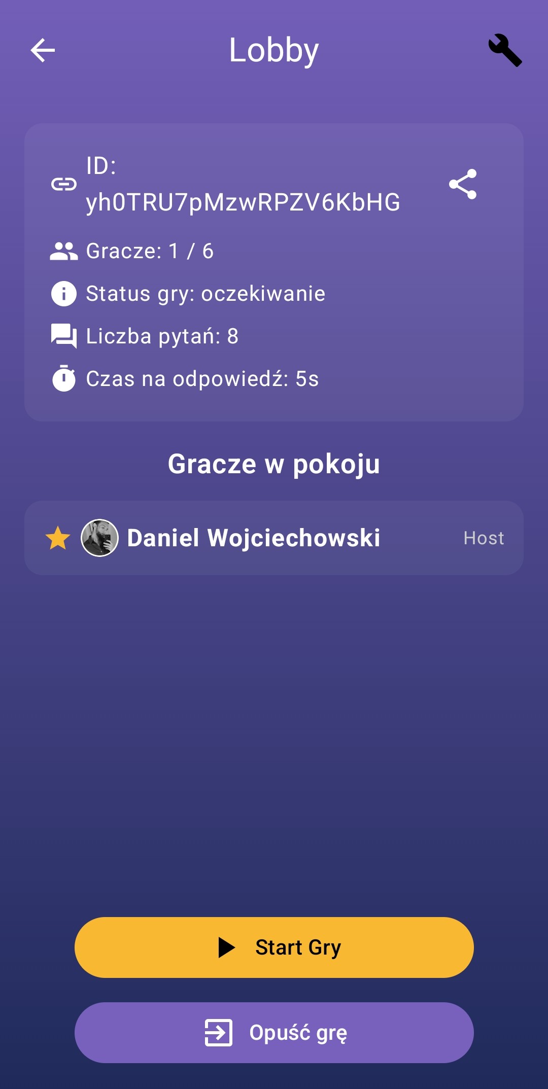 Zrzut ekranu aplikacji Ignition