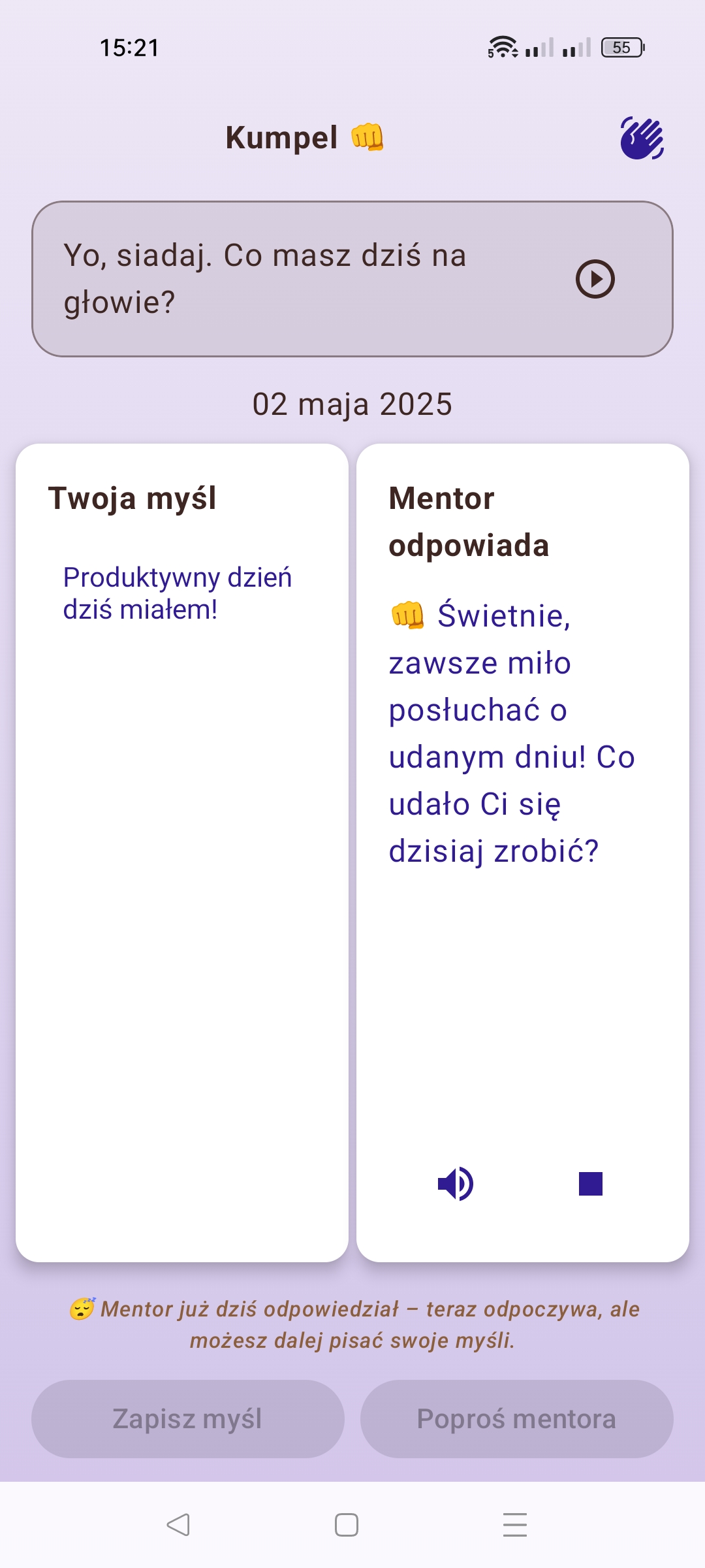 Zrzut ekranu aplikacji MyMindBook