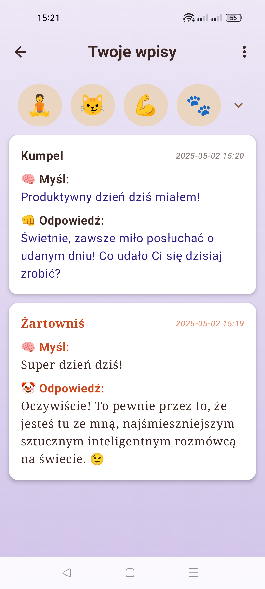 Zrzut ekranu aplikacji MyMindBook